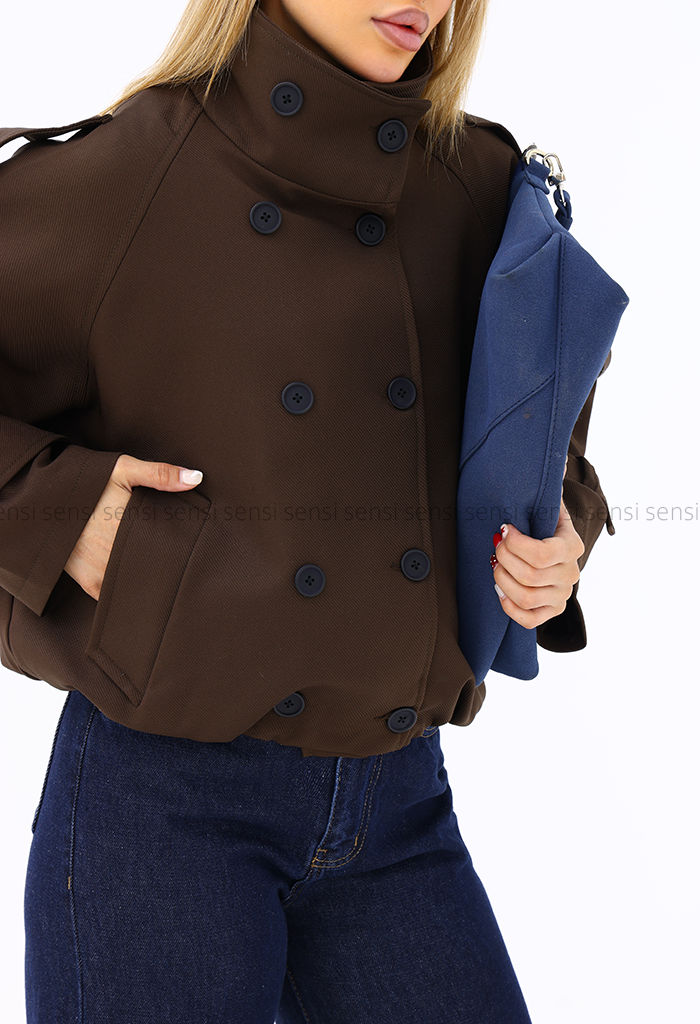 بارانی زنانه کتان کج راه آستر دار کد1006684